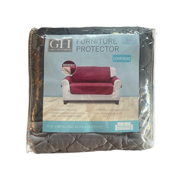 GREGORY HARPER Gray Reversible Loveseat Furniture Protector NWT - Picture 1 of 3